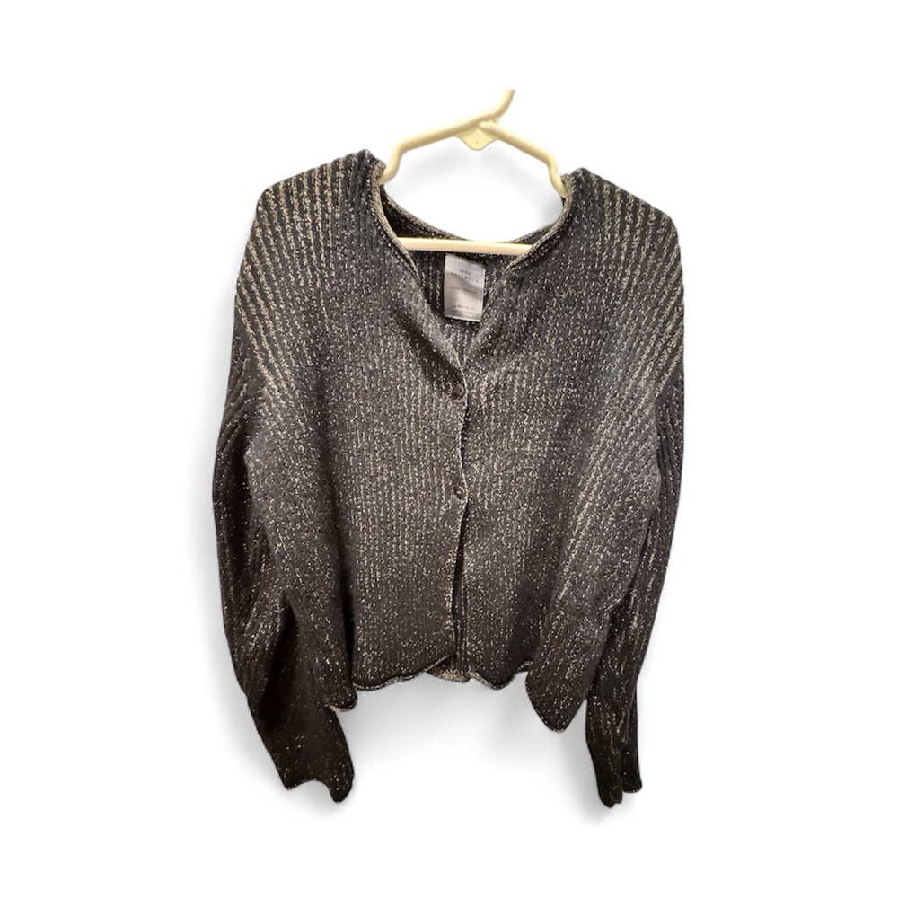 Zara Shimmering Black Cardigan